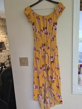 Rue21 Mustard Yellow Floral High-Low Romper